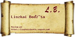 Liszkai Beáta névjegykártya